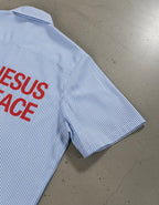 Know Jesus, Know Peace Oversized Blue Stripe Boxy Shirt | Peace®