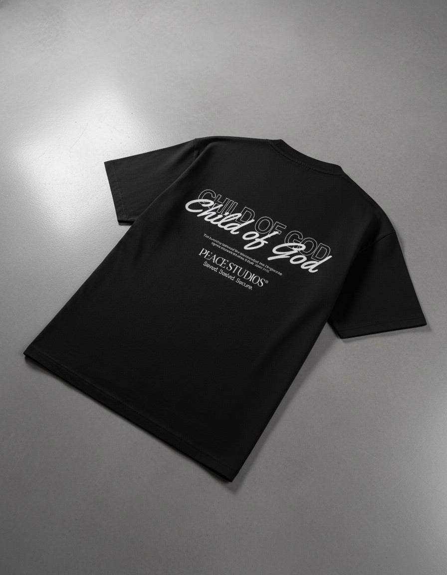 Child of God Black Heavyweight Loose Fit Tee | Peace®