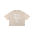 Sunday Worship Club Frayed Boxy Tee Wash Beige | Peace® ODMPOD