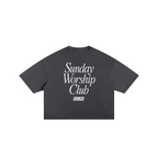Sunday Worship Club Frayed Boxy Tee Wash Black | Peace® ODMPOD