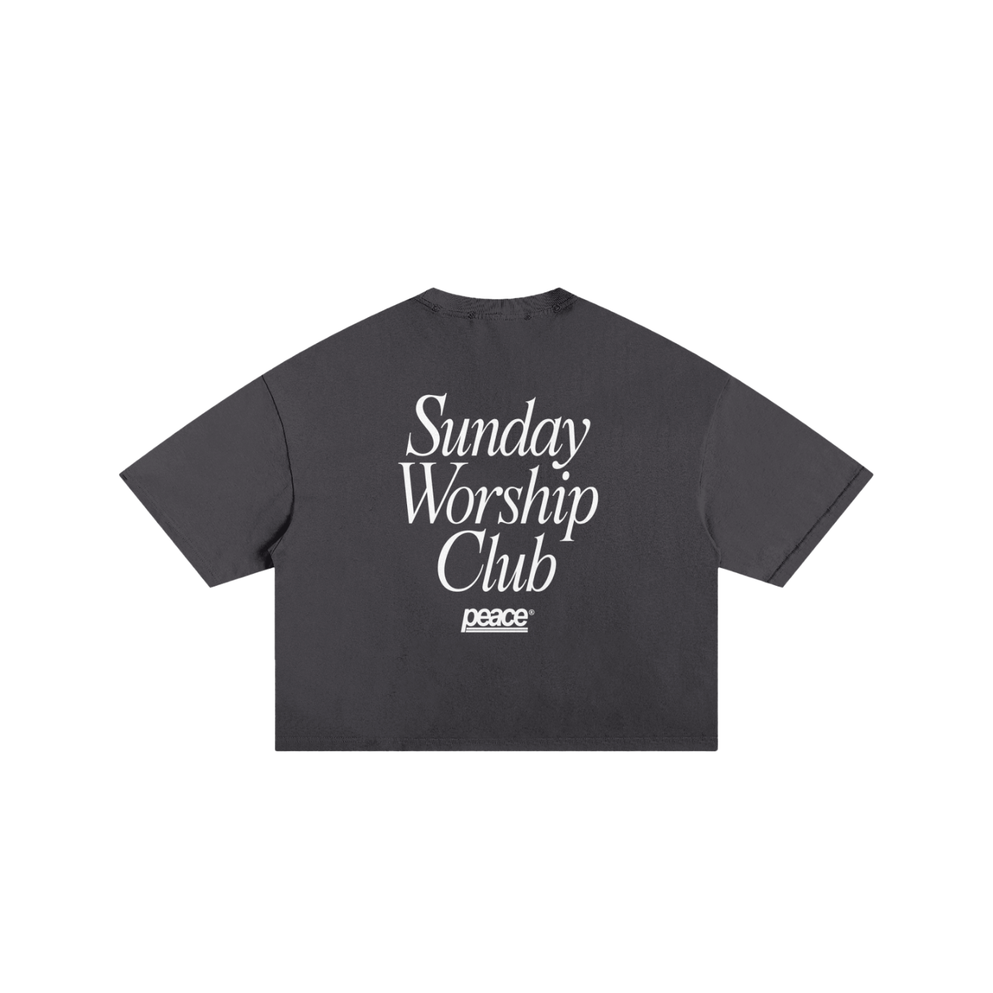 Sunday Worship Club Frayed Boxy Tee Wash Black | Peace® ODMPOD