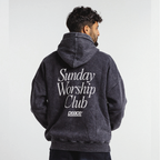 Sunday Worship Club Premium Black Acid Washed Oversized Hoodie | Peace® ODMPOD