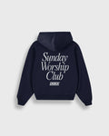 Sunday Worship Club Navy Blue Oversized Heavyweight Hoodie | Peace® ODMPOD