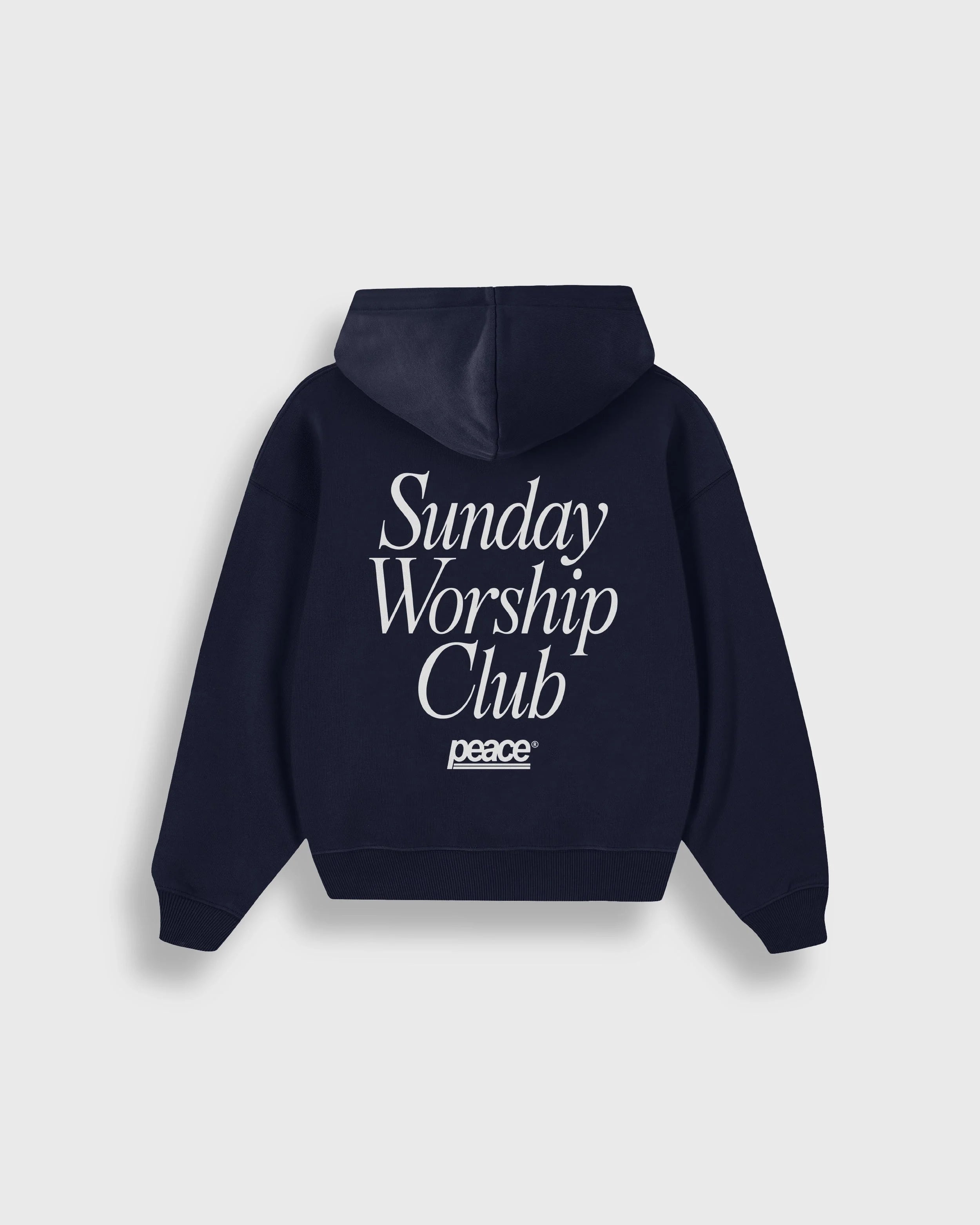 Sunday Worship Club Navy Blue Oversized Heavyweight Hoodie | Peace® ODMPOD