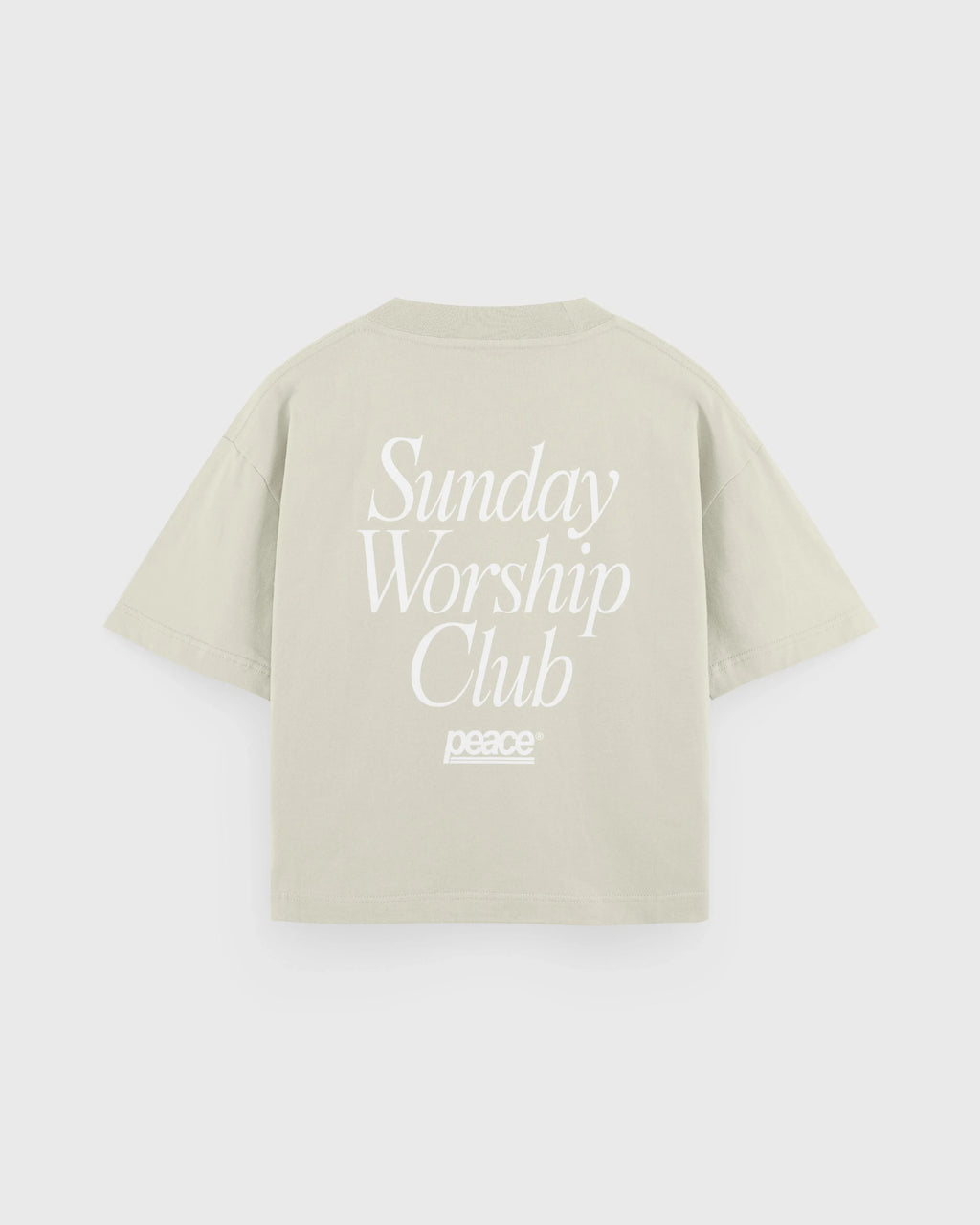 Sunday Worship Club Boxy Tee Beige | Peace® ODMPOD
