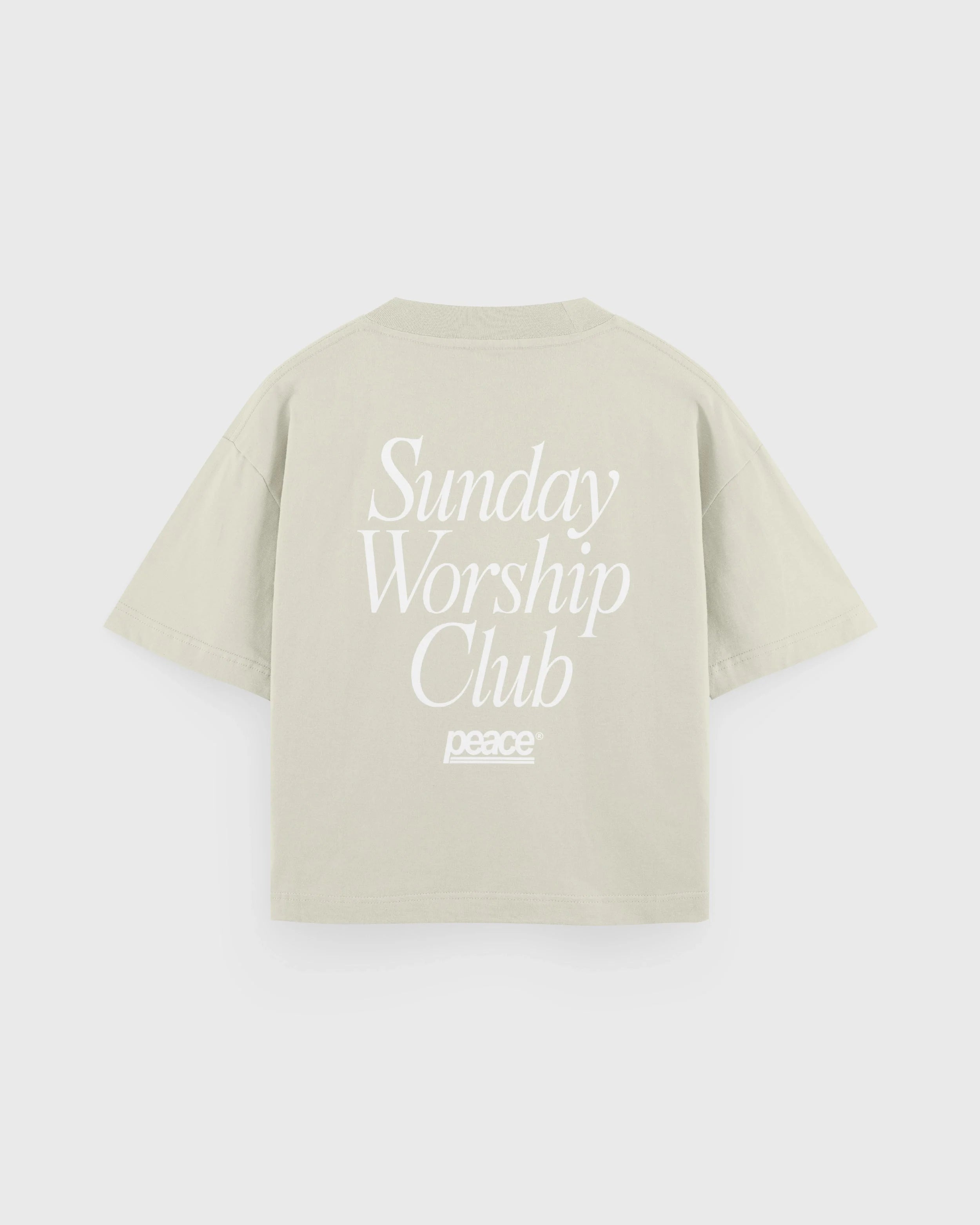 Sunday Worship Club Boxy Tee Beige | Peace® ODMPOD