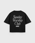 Sunday Worship Club Boxy Tee Black | Peace® ODMPOD