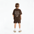 Kids Tee Sunday Worship Club Brown | Peace® PEACE STORE
