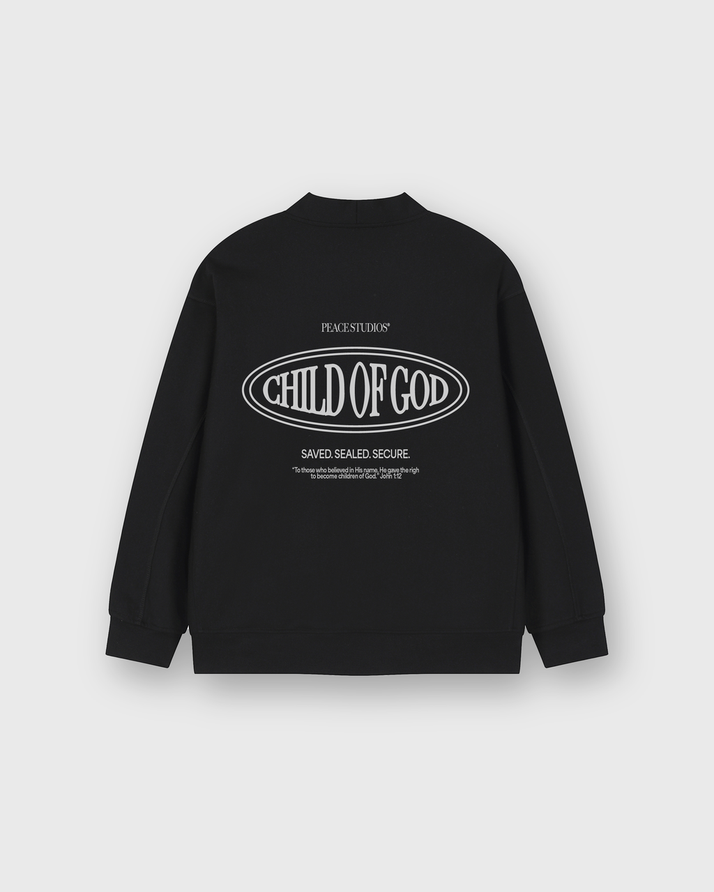 Child of God II Black Essential Heavyweight Sweat Cardigan | Peace®