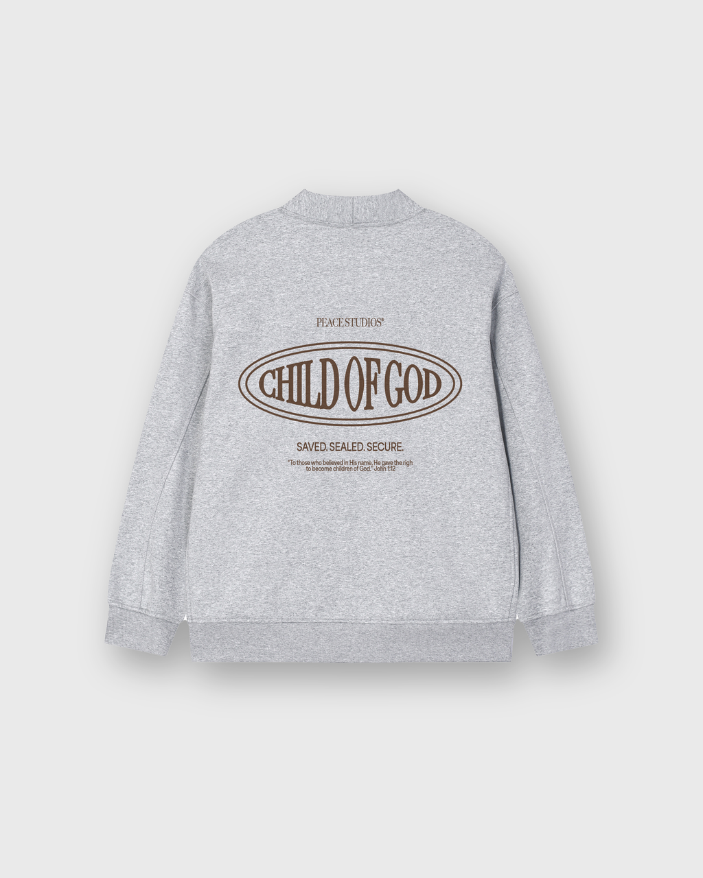 Child of God II Gray Essential Heavyweight Sweat Cardigan | Peace®