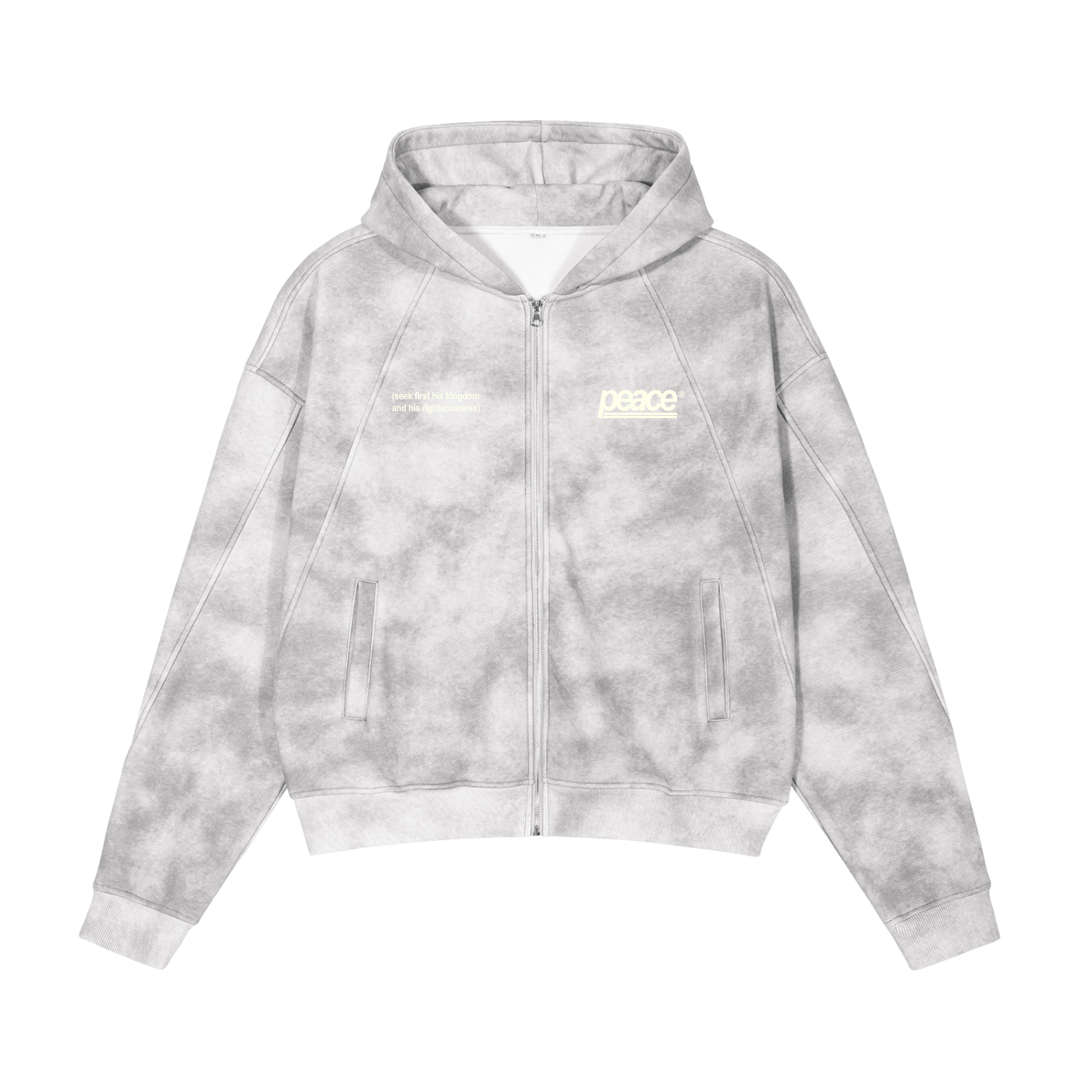 Heaven’s Passion Dirty Washed Boxy Zip-up Fleece Hoodie | Peace® PEACE STORE