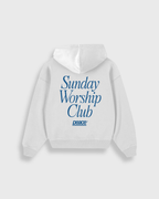 Sunday Worship Club White Oversized Heavyweight Hoodie | Peace®