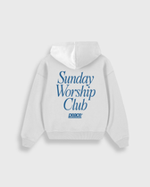 Sunday Worship Club White Oversized Heavyweight Hoodie | Peace®