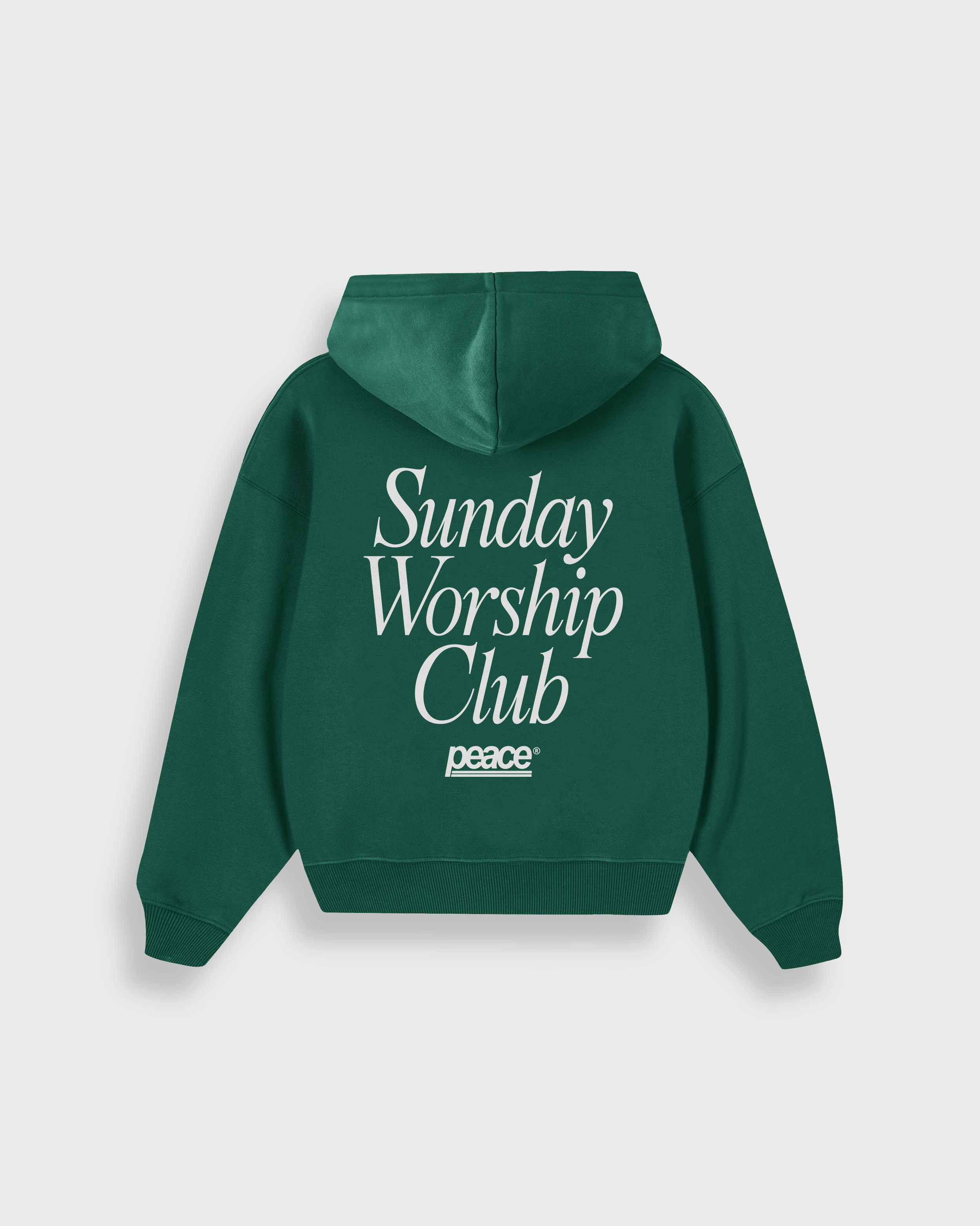 Sunday Worship Club Green Oversized Heavyweight Hoodie | Peace®
