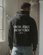 Know Jesus, Know Peace Premium Black Boxy Hoodie | Peace®