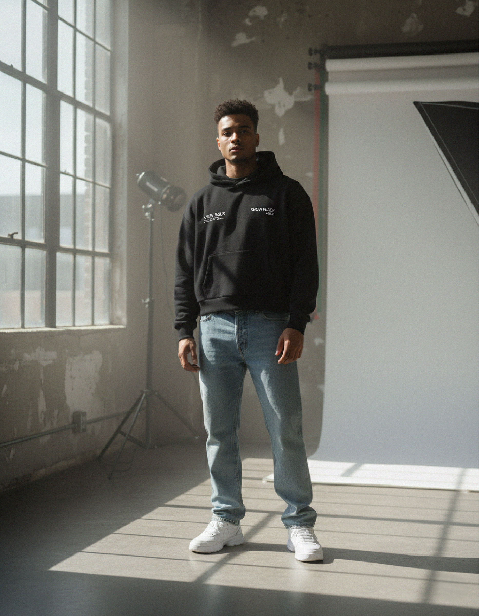 Know Jesus, Know Peace Premium Black Boxy Hoodie | Peace®