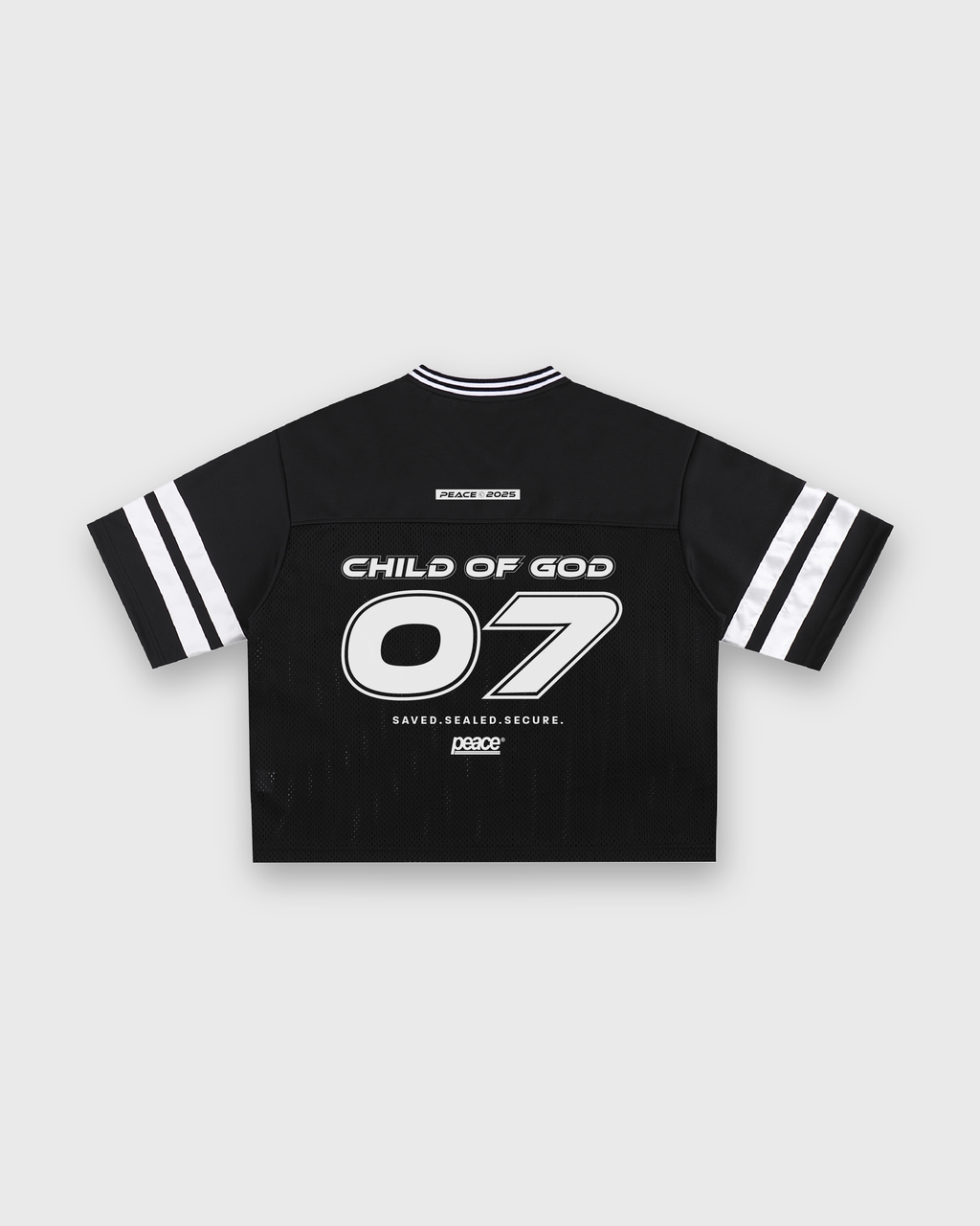 Child of God Vintage Black Varsity-Inspired Boxy Tee | Peace®