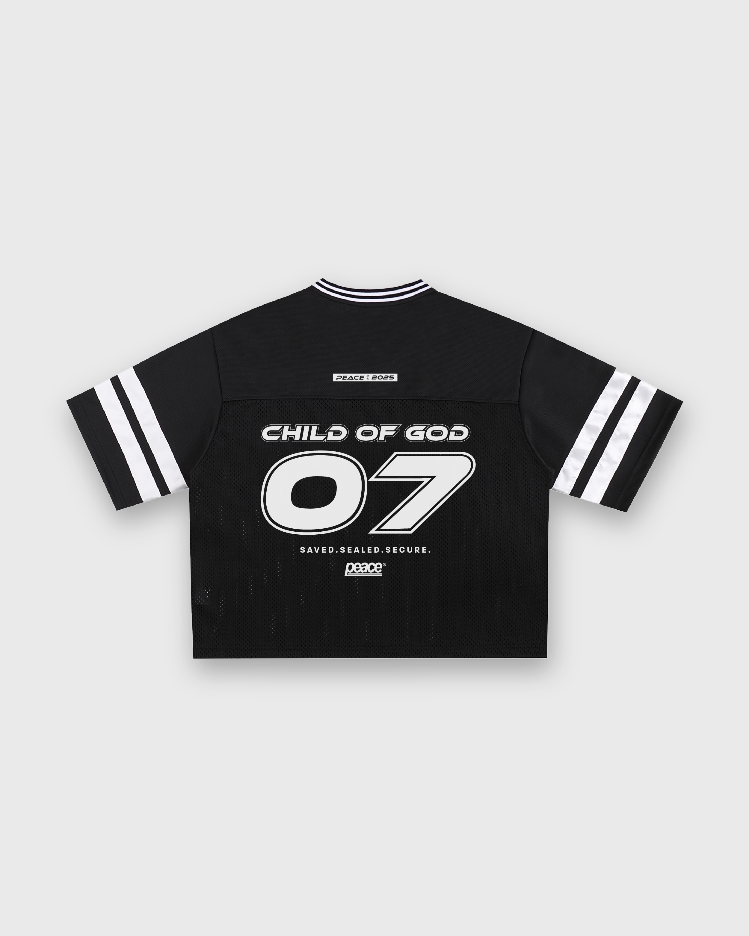 Child of God Vintage Black Varsity-Inspired Boxy Tee | Peace®