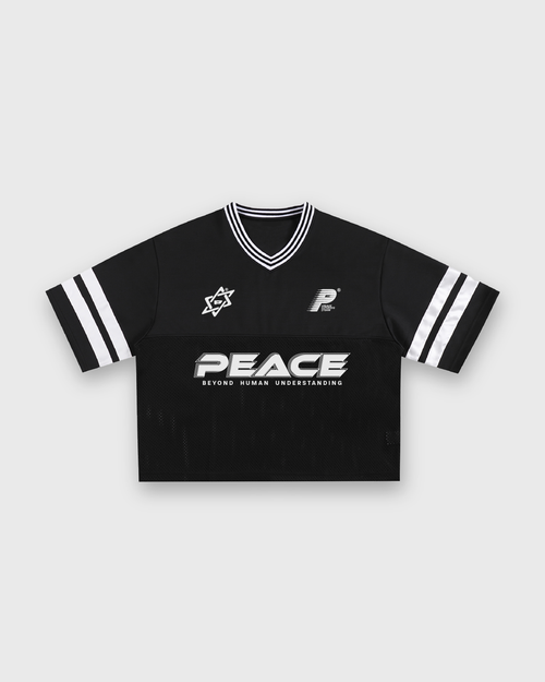 Child of God Vintage Black Varsity-Inspired Boxy Tee | Peace®