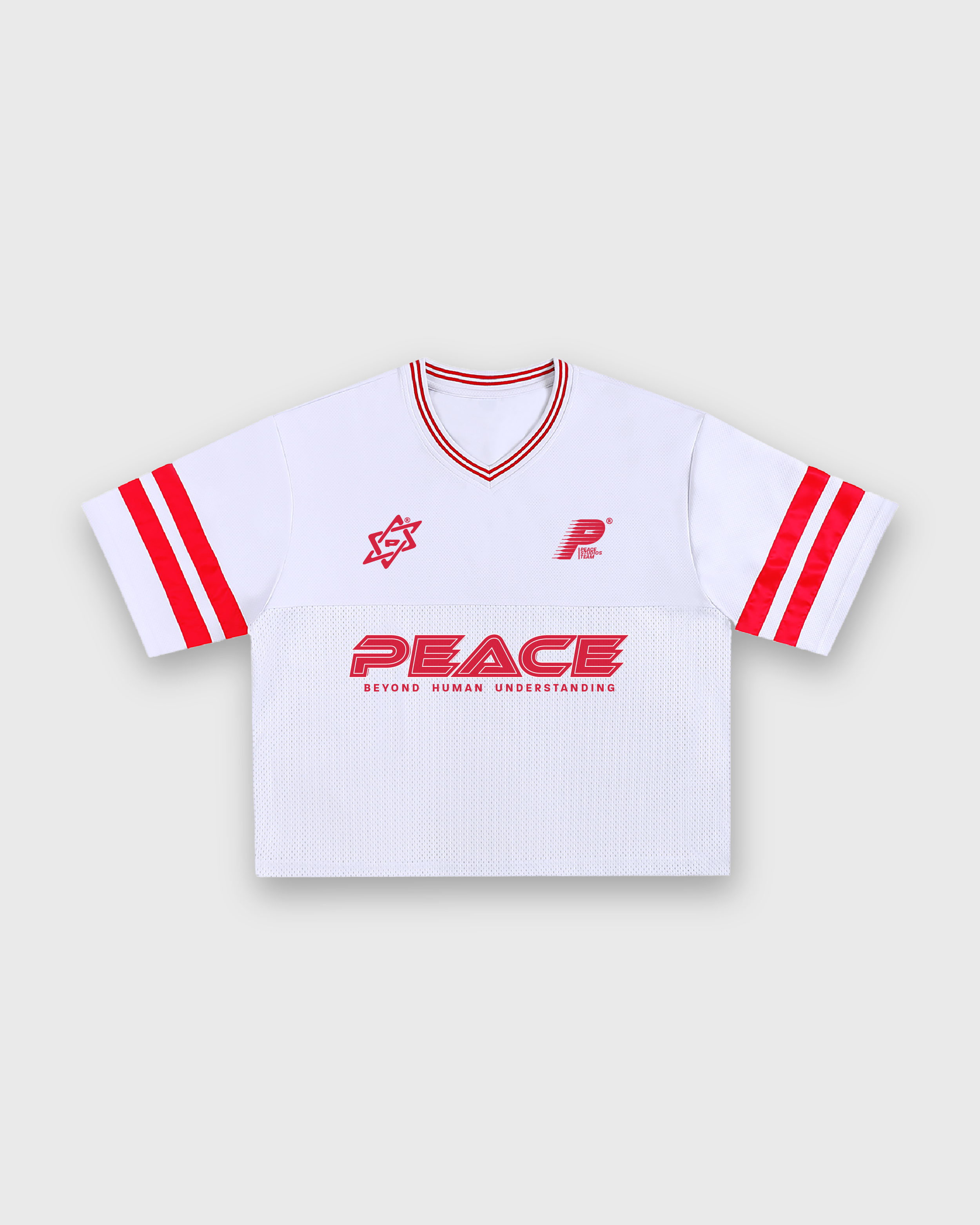 Child of God Vintage White Varsity-Inspired Boxy Tee | Peace®