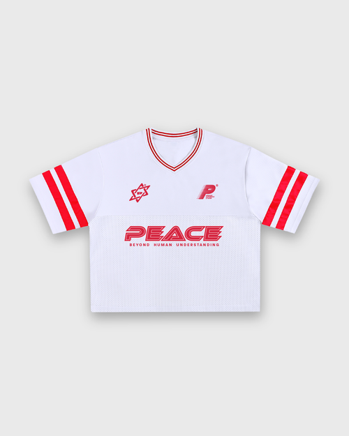 Child of God Vintage White Varsity-Inspired Boxy Tee | Peace®