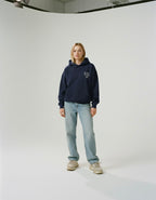 Sunday Worship Club Navy Blue Oversized Heavyweight Hoodie | Peace®