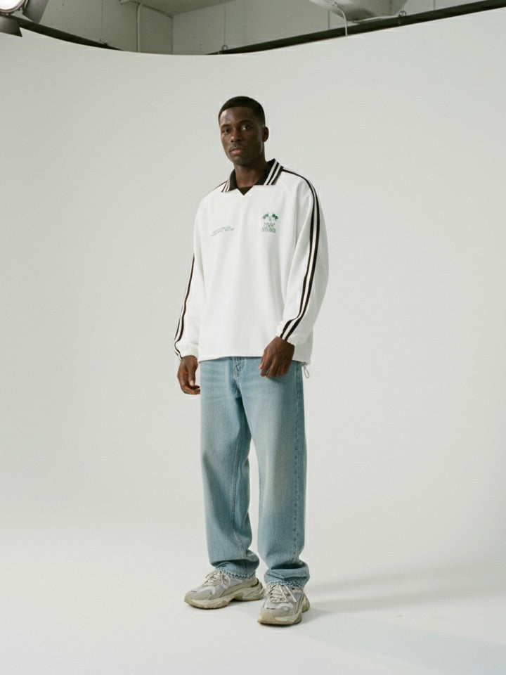 Know Jesus, Know Peace Signature White Striped Collar Sweatshirt | Peace®