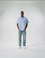 Know Jesus, Know Peace Oversized Blue Stripe Boxy Shirt | Peace®