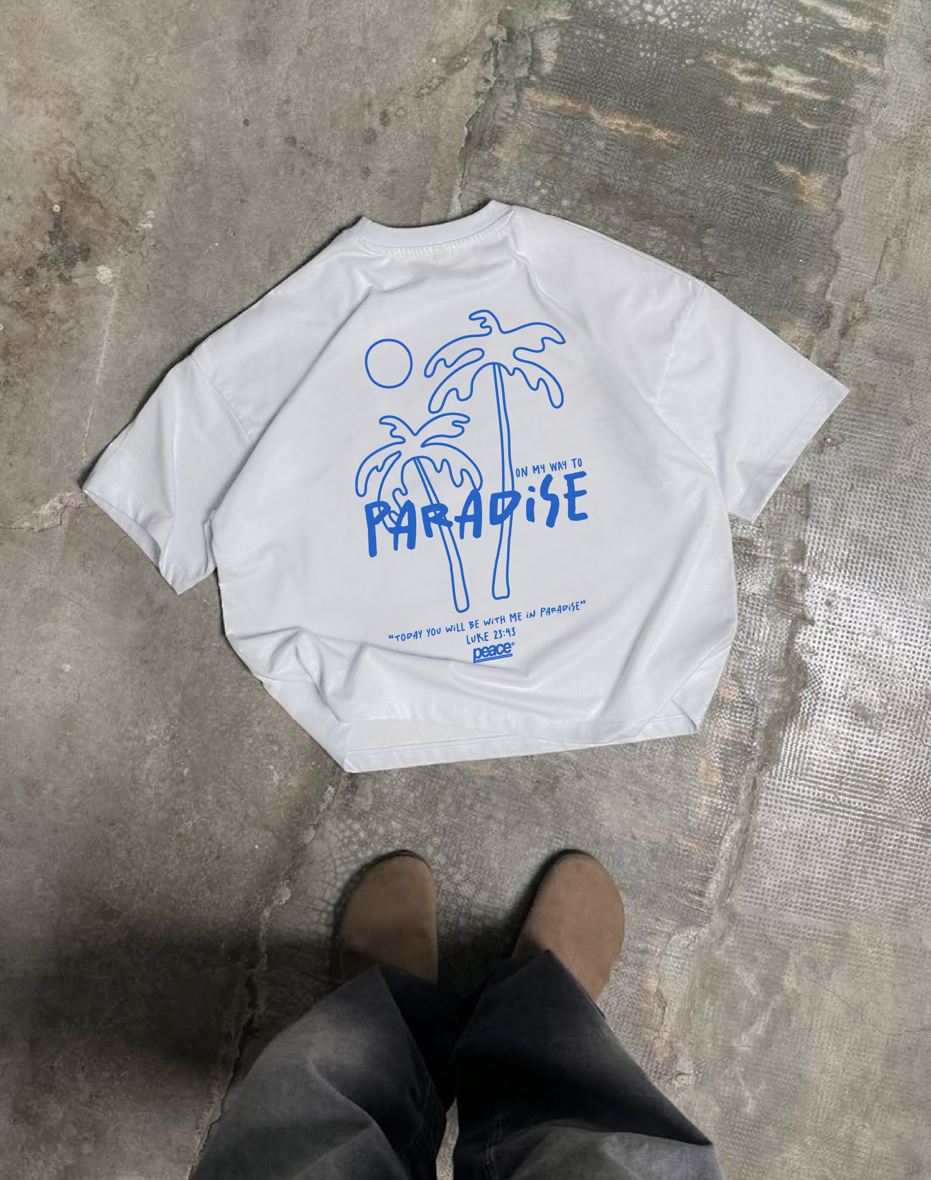 Paradise White Heavyweight Loose Fit Tee | Peace® PEACE STORE