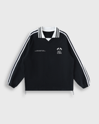 Know Jesus, Know Peace Signature Black Striped Collar Sweatshirt | Peace®