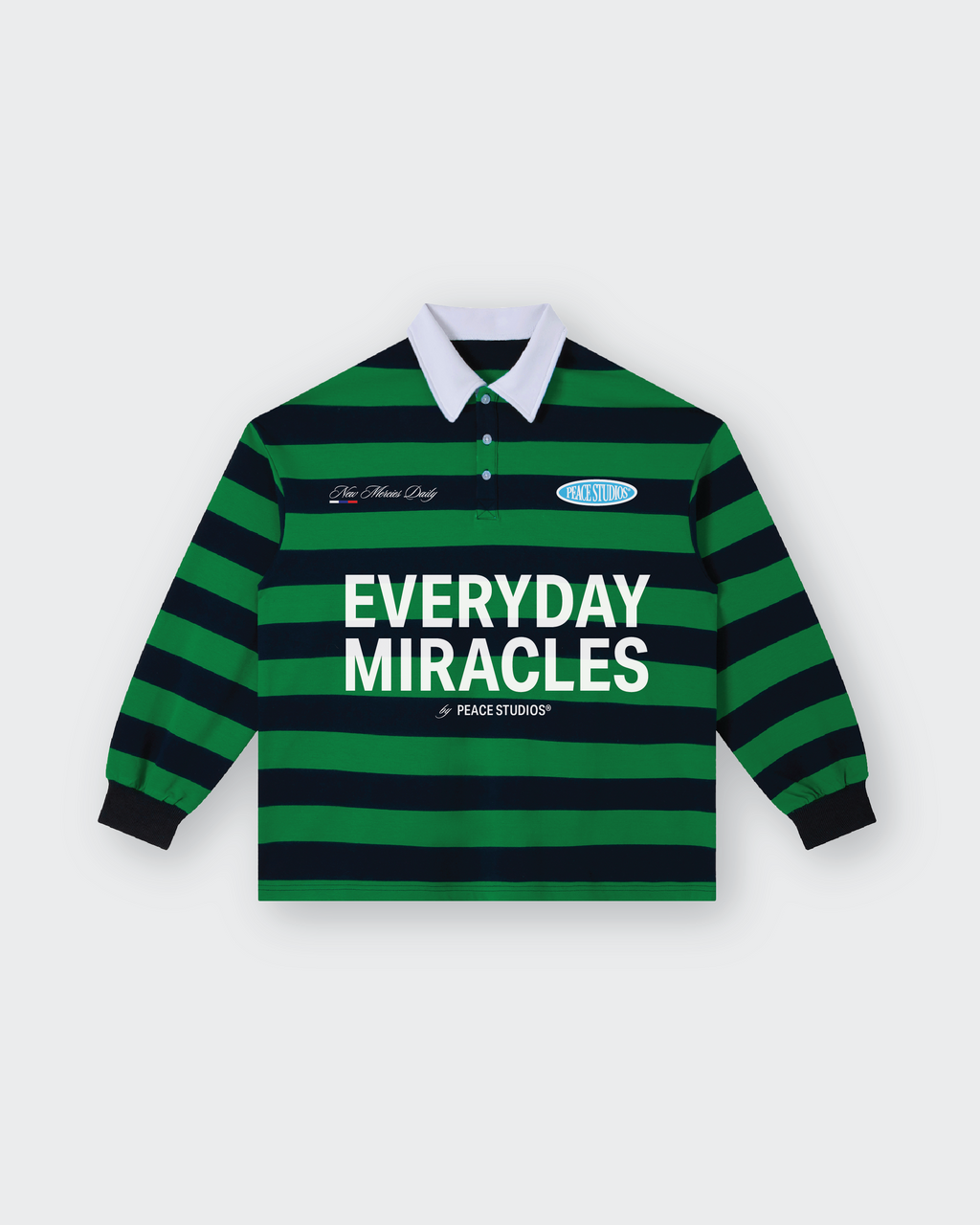 Everyday Miracles Green Stripe Polo Shirt | Peace®