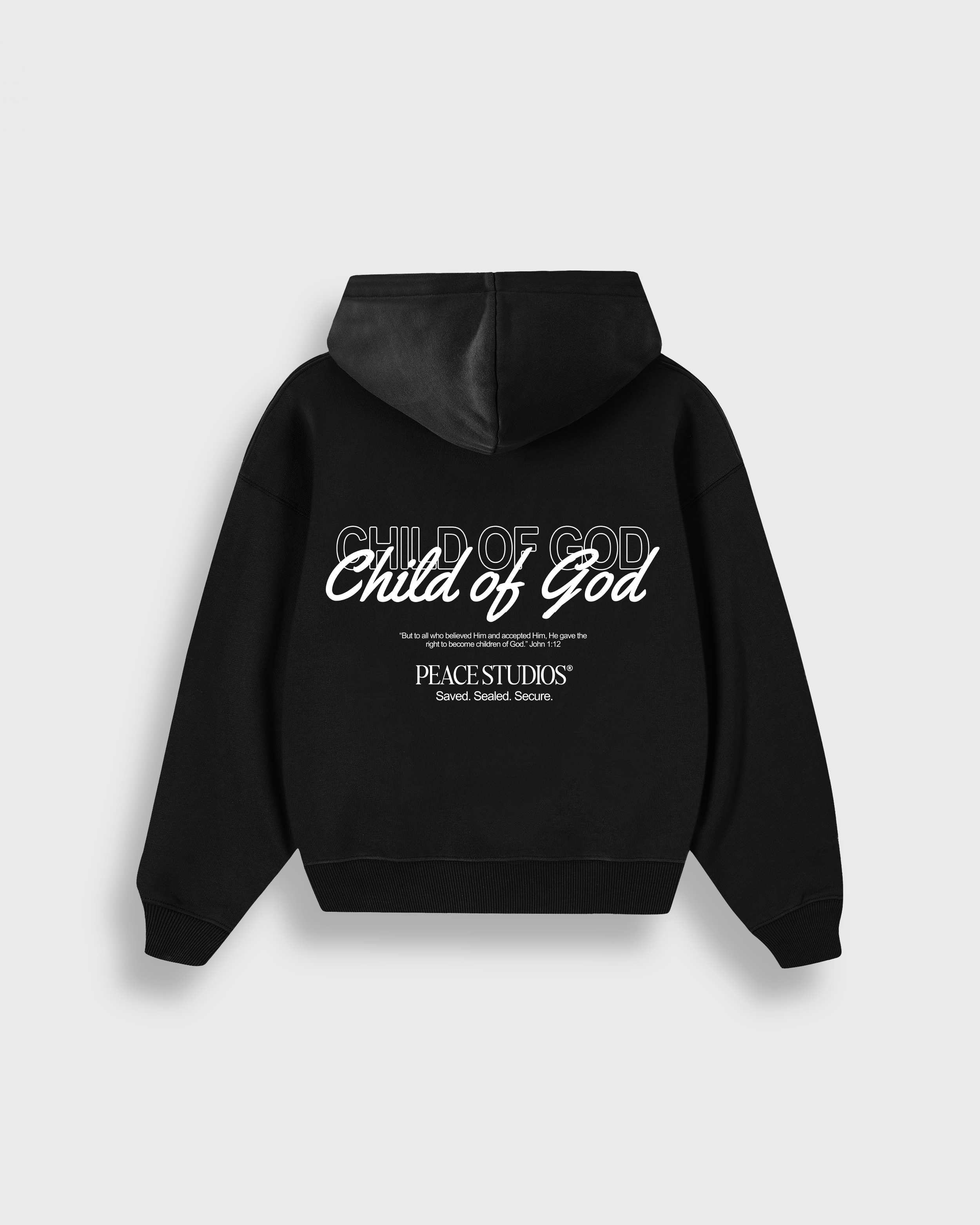 Child of God Black Oversized Heavyweight Hoodie | Peace®