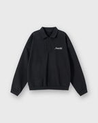 Peacemaker Heavyweight Black Fleece Polo Sweatshirt | Peace®