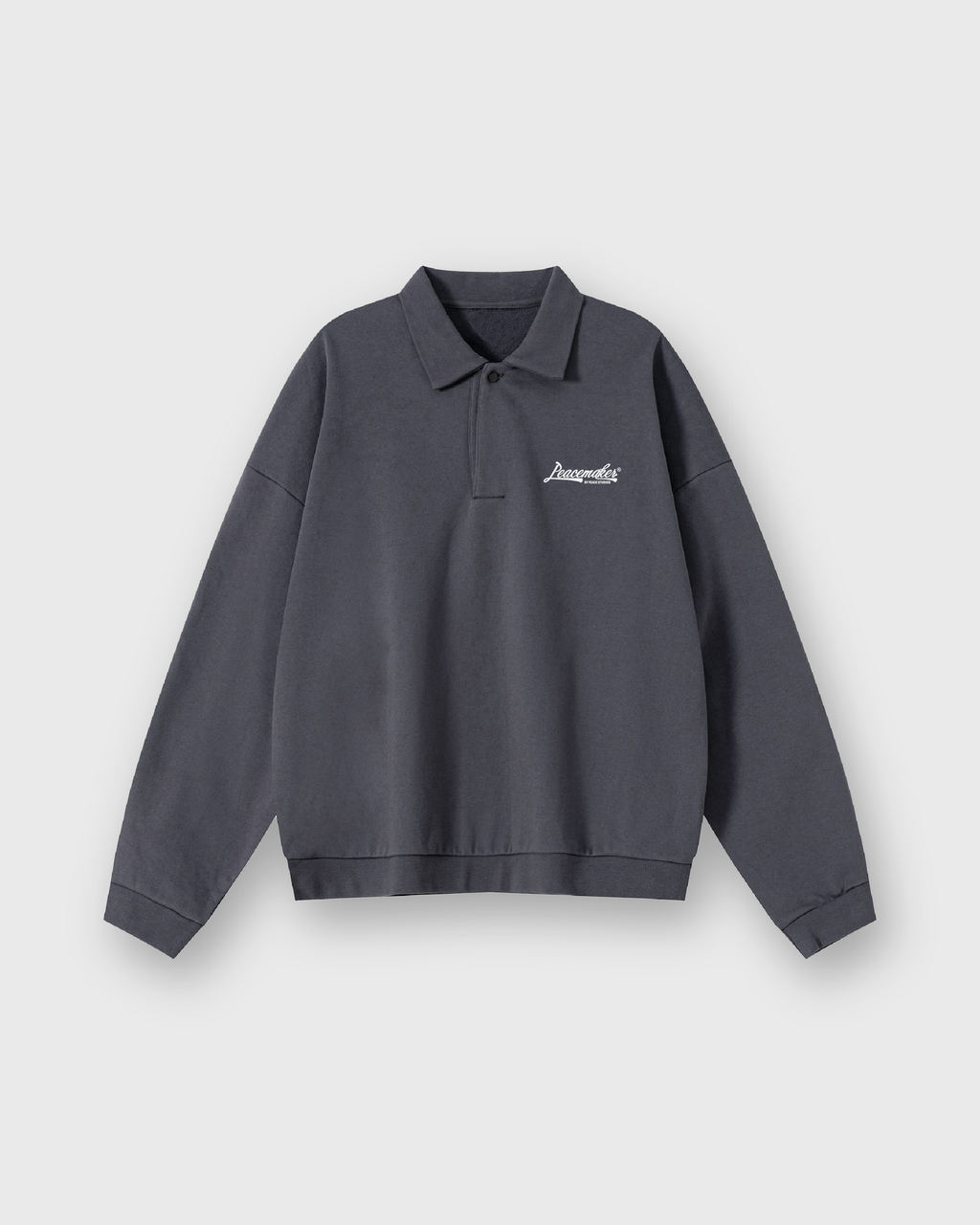 Peacemaker Heavyweight Gray Fleece Polo Sweatshirt | Peace®