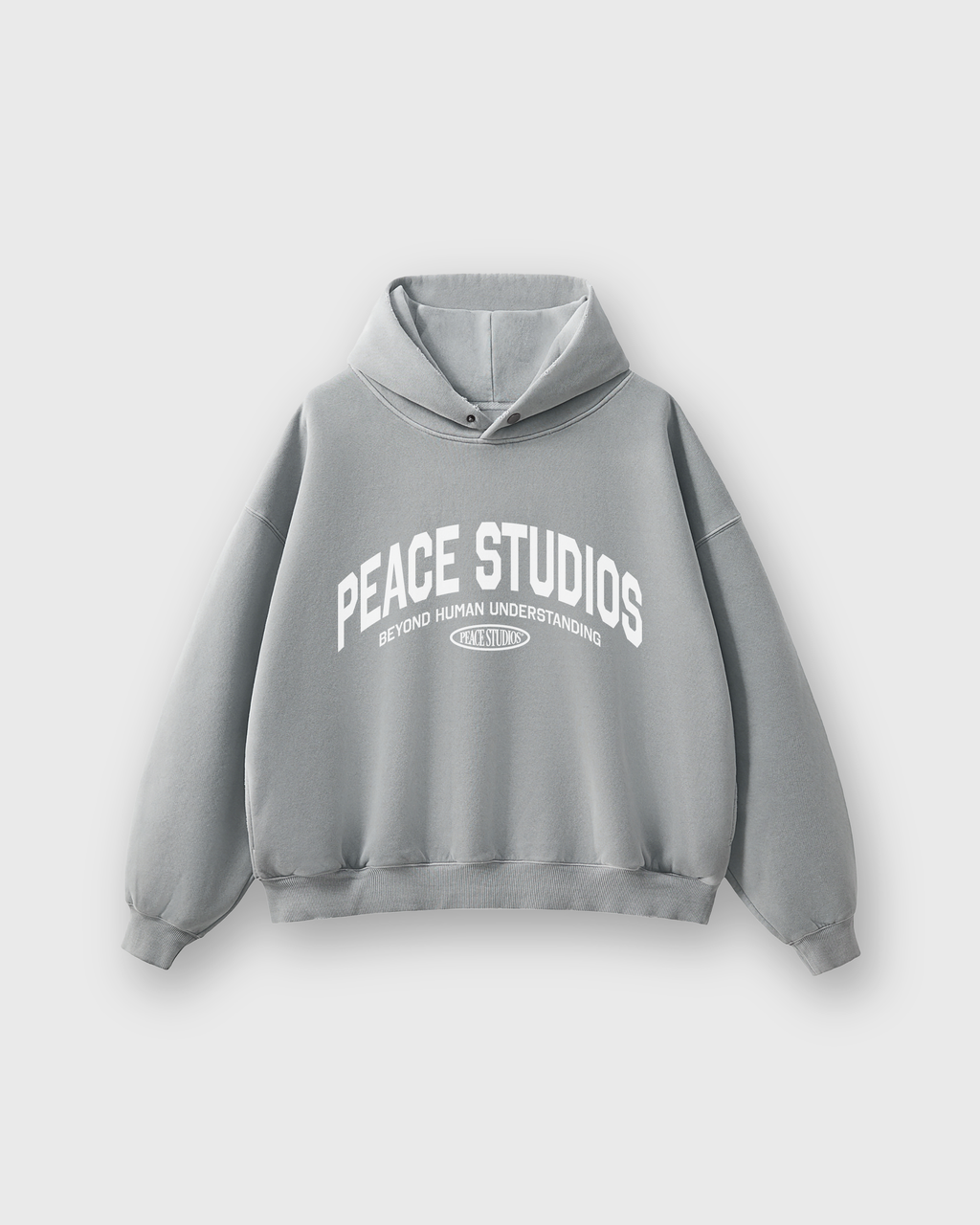Peace® Studios Premium Enzyme-Washed Boxy Frayed Hoodie | Vintage Gray