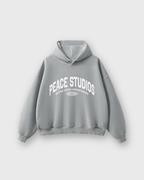 Peace® Studios Premium Enzyme-Washed Boxy Frayed Hoodie | Vintage Gray
