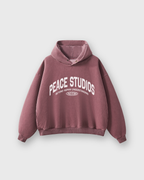 Peace® Studios Premium Enzyme-Washed Boxy Frayed Hoodie | Vintage Red