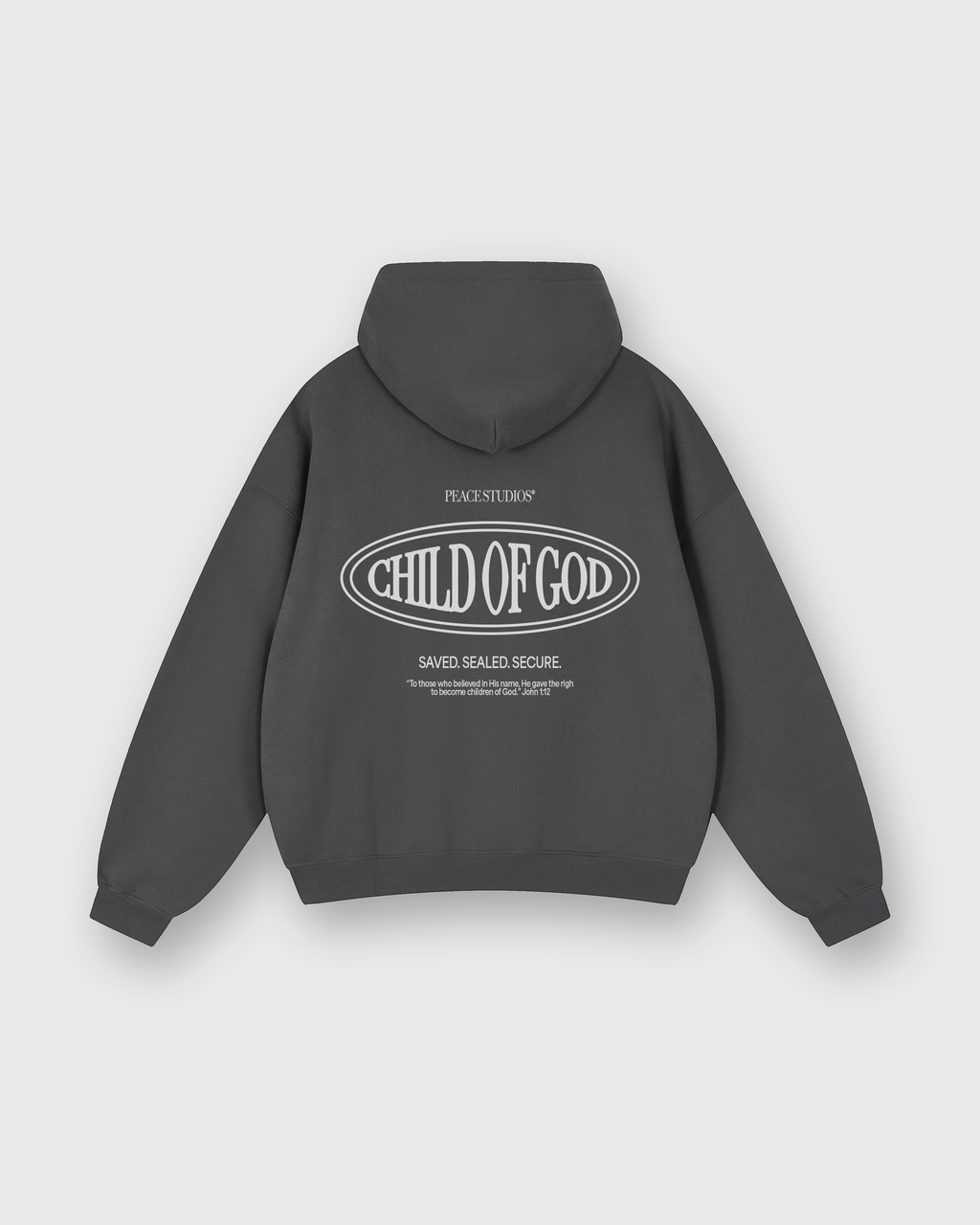 Child of God II Dark Gray Dual-Zip Fleece Boxy Hoodie | Peace®