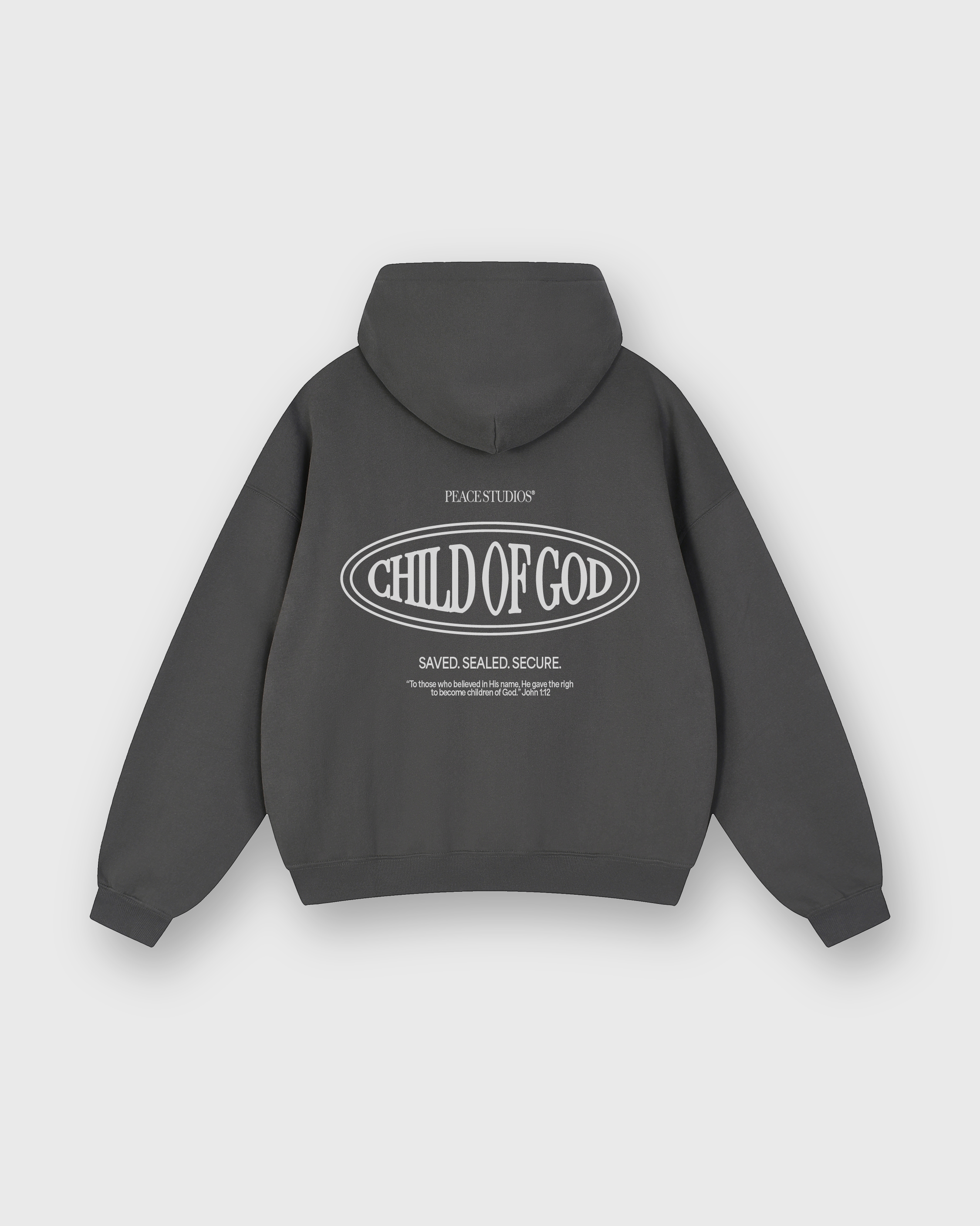 Child of God II Dark Gray Dual-Zip Fleece Boxy Hoodie | Peace®