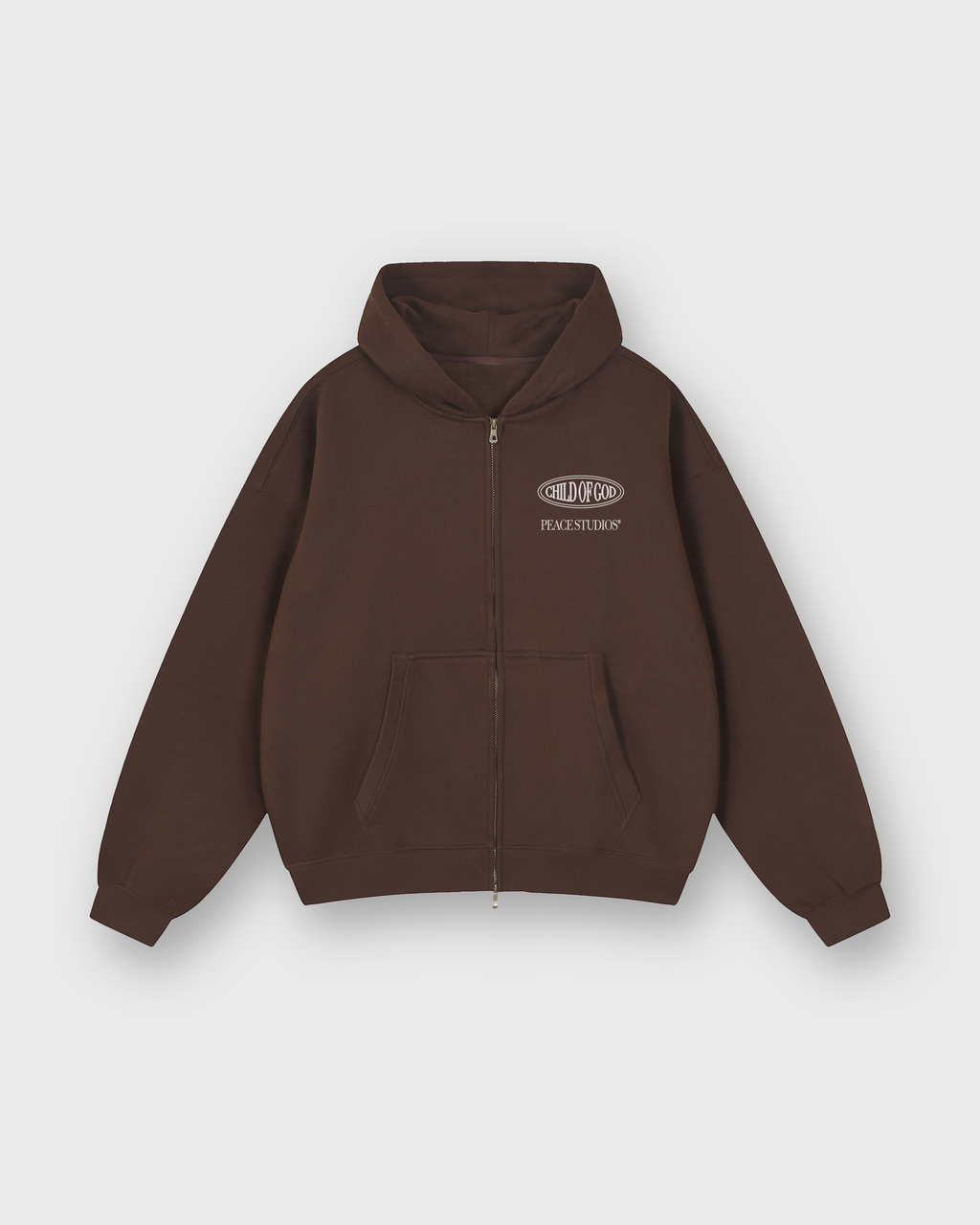 Child of God II Brown Dual-Zip Fleece Boxy Hoodie | Peace®