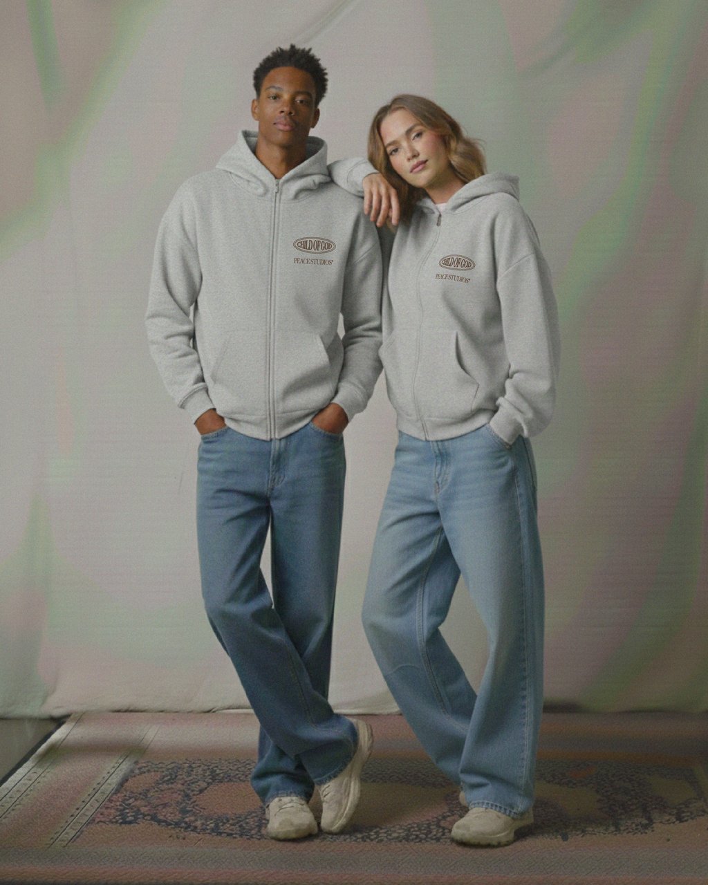 Child of God II Gray Dual-Zip Fleece Boxy Hoodie | Peace®