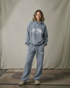 Peace® Studios Premium Enzyme-Washed Boxy Frayed Hoodie | Vintage Blue