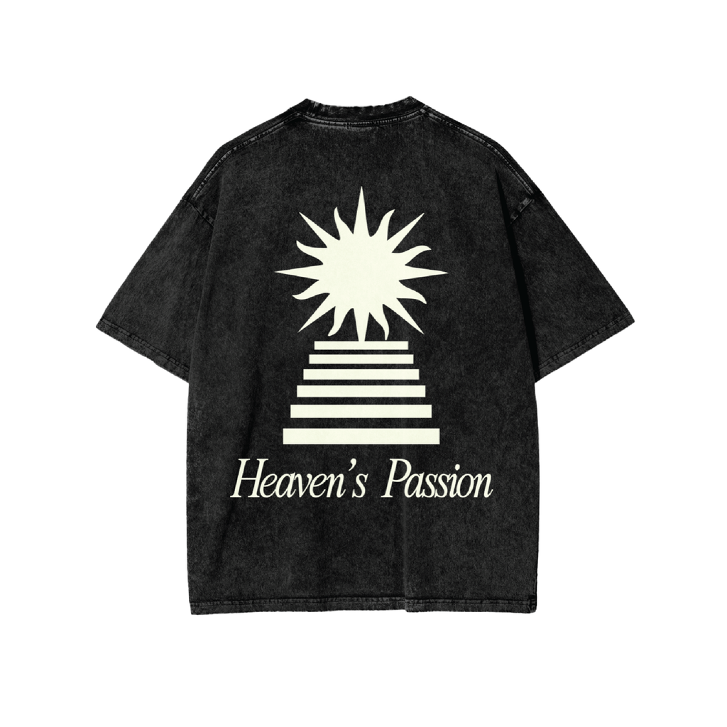 Heaven’s Passion Black Acid Washed Oversized Tee | Peace® PEACE STORE