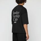 Sunday Worship Club Black Loose Fit Heavyweight Tee | Peace® ODMPOD