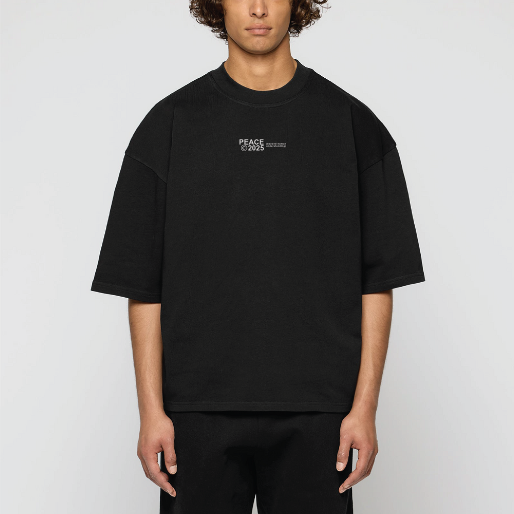 PEACE © 2025 Black Oversized Heavyweight Tee PEACE STORE