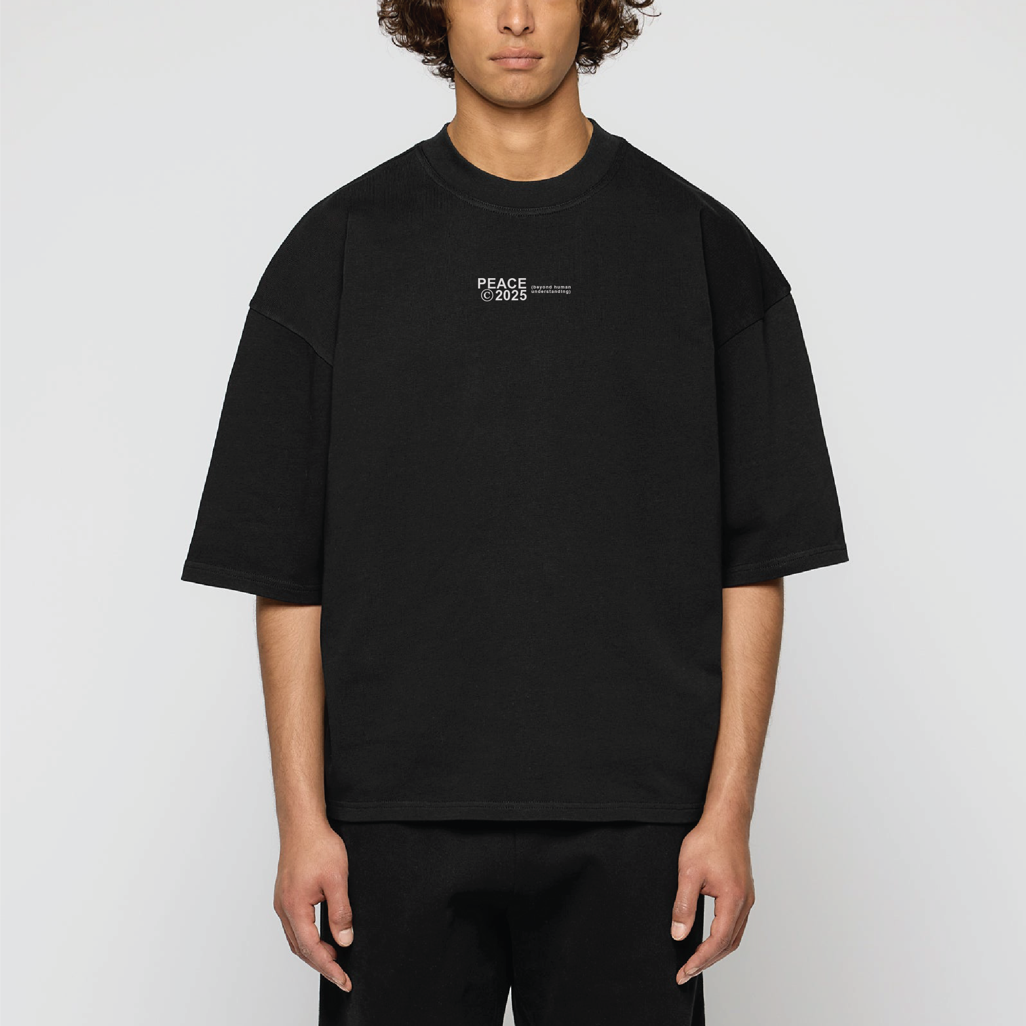 PEACE © 2025 Black Oversized Heavyweight Tee PEACE STORE
