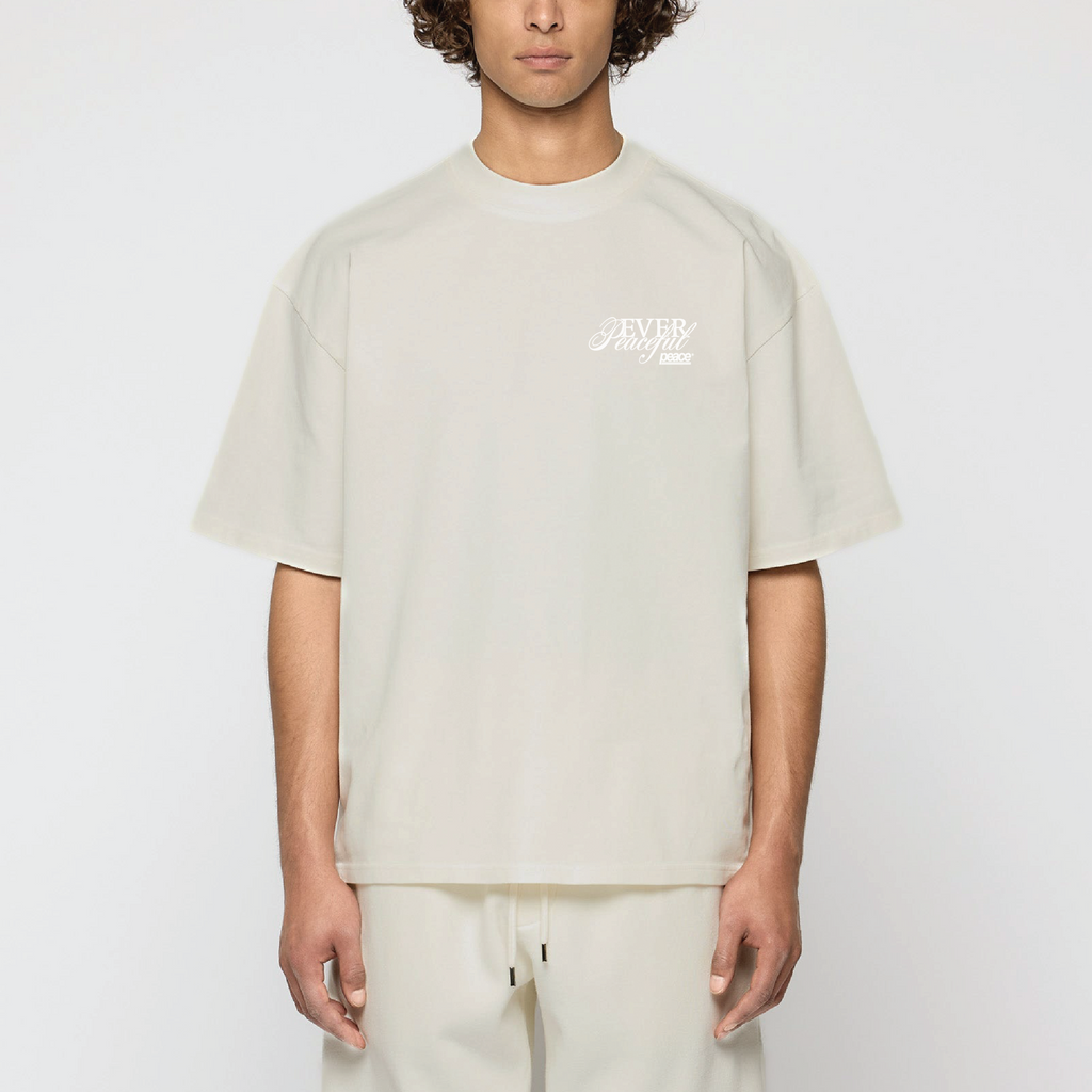 Ever Peaceful Beige Loose Fit Tee | Peace® 80 PEACE STORE