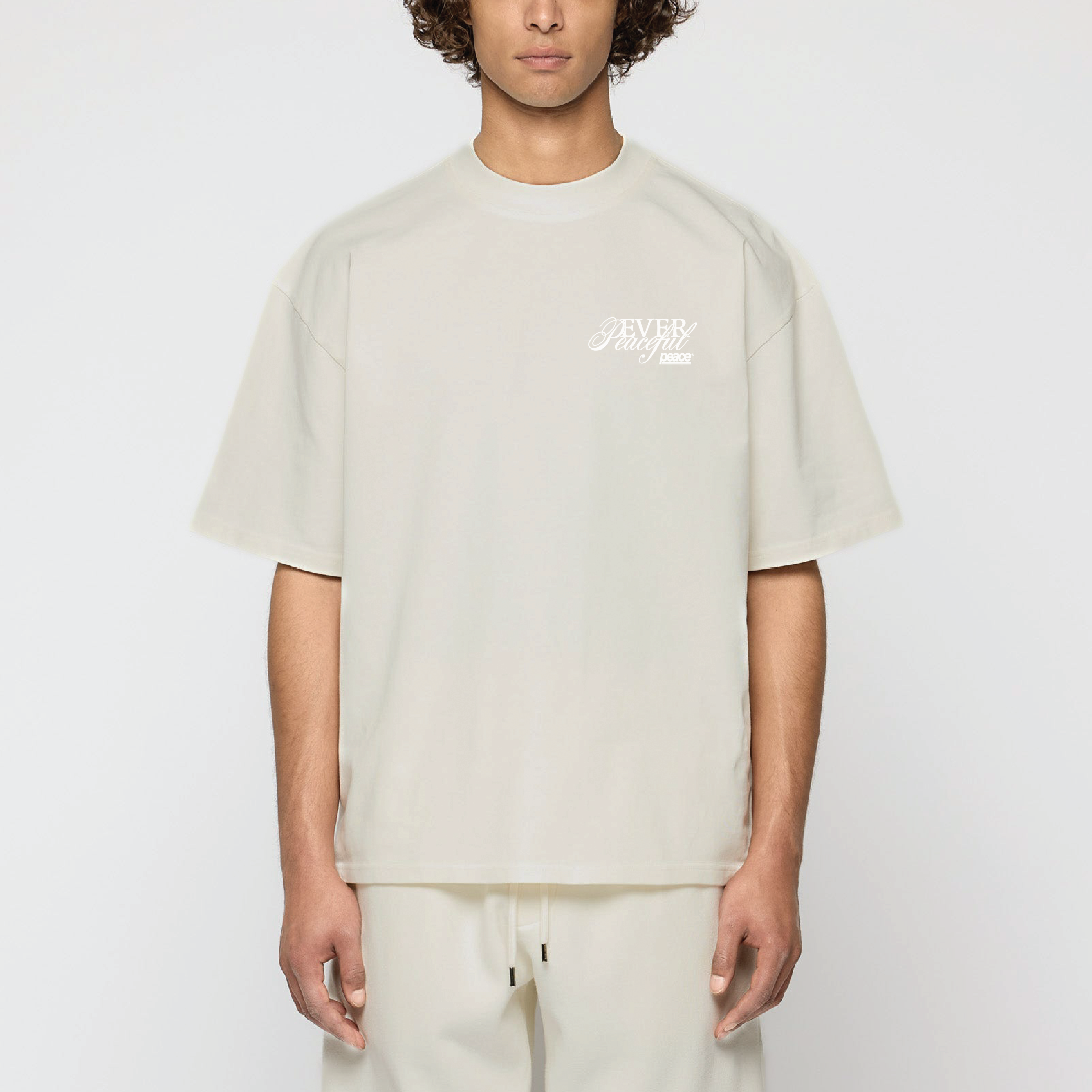 Ever Peaceful Beige Loose Fit Tee | Peace® 80 PEACE STORE