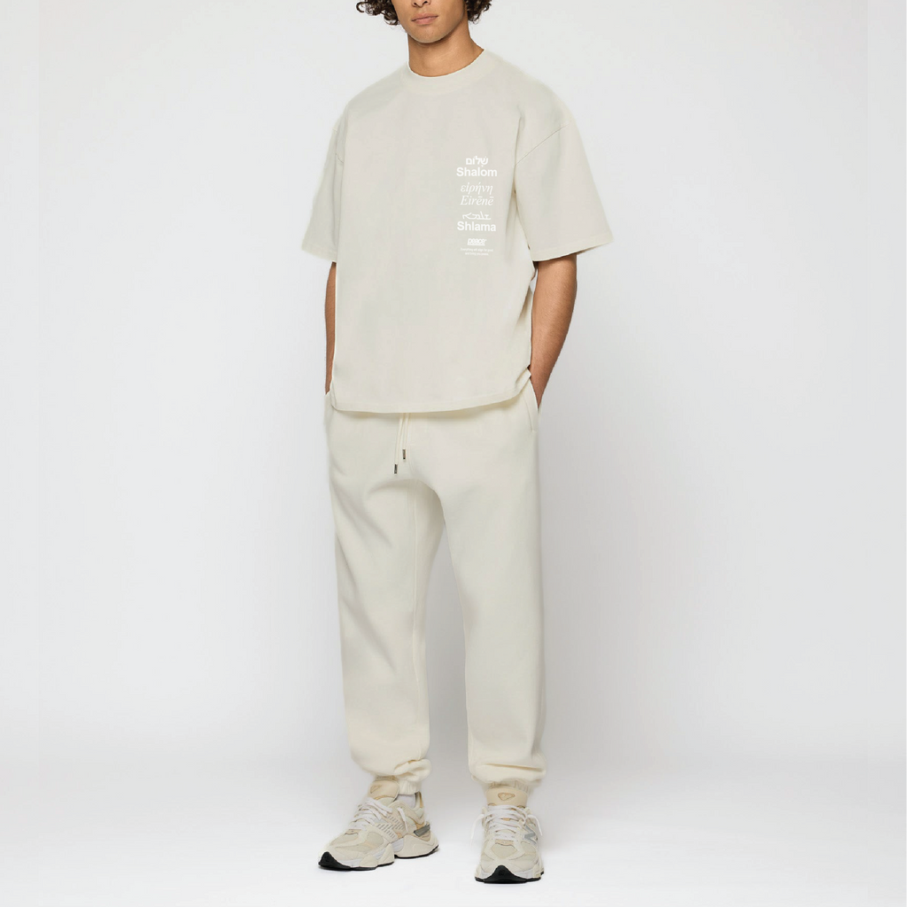 Shalom Basic Beige Loose Fit Tee | Peace® PEACE STORE