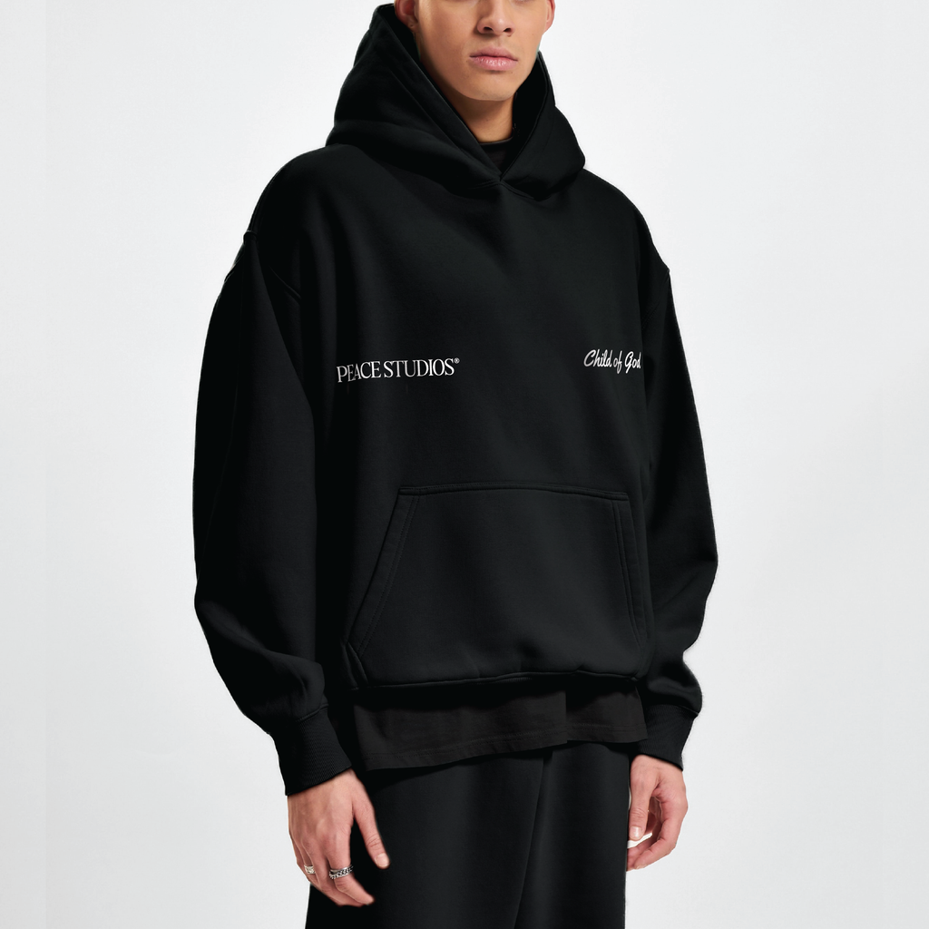 Child of God Black Oversized Heavyweight Hoodie | Peace®